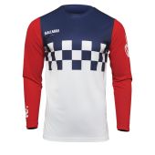 THOR HALLMAN Motocross-Shirt DIFFER CHEQ Weiss/Rot/Blau