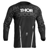 Thor Motocross-Shirt Pulse Mono Schwarz/Weiß