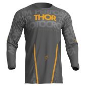 Thor Motocross-Shirt Pulse Mono Grau/Gelb