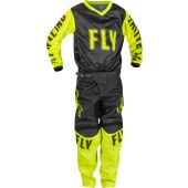 Fly Racing Motocross F-16 Jugend Schwarz/Hi-Vis Gear Combo