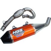 HGS - KTM/HSQ SX-F/FC 250 19- Auspuff Alu Orange Kohlenstoff Endkappe