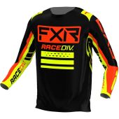 FXR Clutch Pro MX Motocross-Shirt Schwarz/Fluo Rot/Fluo Gelb