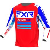 FXR Clutch Pro MX Motocross-Shirt Rot/Königsblau/Weiss
