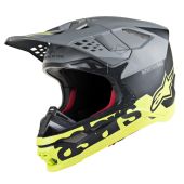 Alpinestars Motocross Helm Supertech SM8 Radium Schwarz Grau Gelb